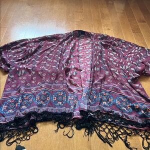 Fulltilt Burgundy Paisley Kimono